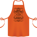 Mothers Day Best Mum in the World Cotton Apron 100% Organic Orange