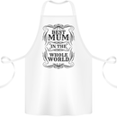 Mothers Day Best Mum in the World Cotton Apron 100% Organic White