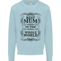 Mothers Day Best Mum in the World Kids Sweatshirt Jumper Light Blue