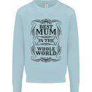 Mothers Day Best Mum in the World Kids Sweatshirt Jumper Light Blue