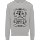 Mothers Day Best Mum in the World Kids Sweatshirt Jumper Sports Grey