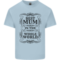 Mothers Day Best Mum in the World Kids T-Shirt Childrens Light Blue