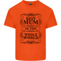 Mothers Day Best Mum in the World Kids T-Shirt Childrens Orange