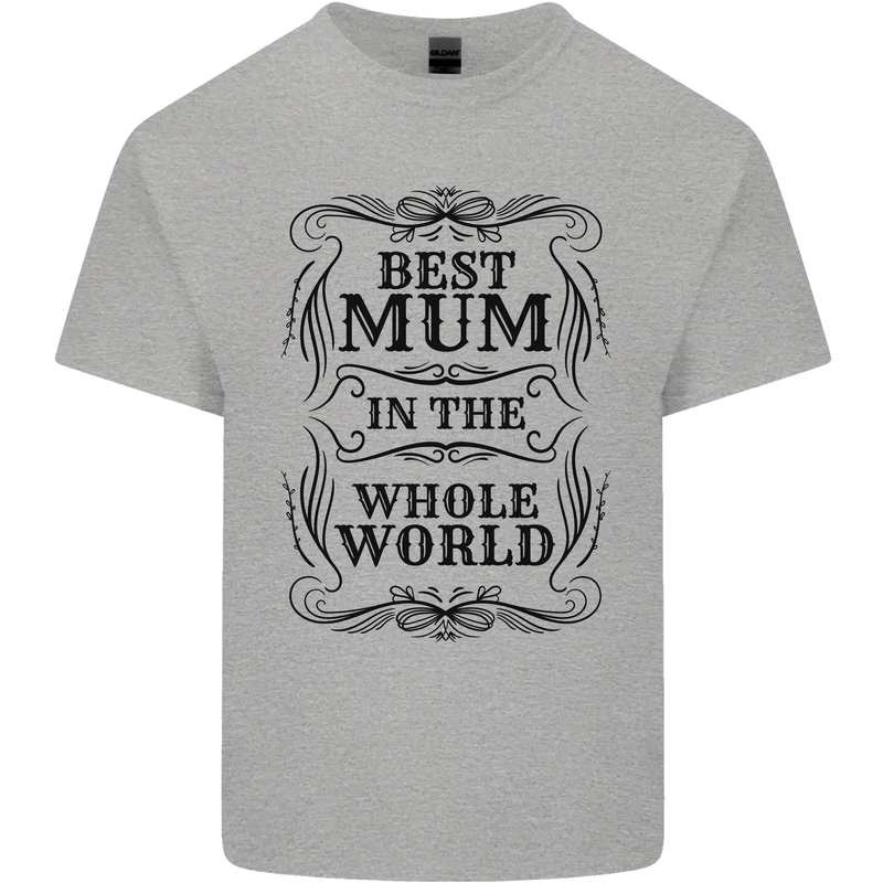 Mothers Day Best Mum in the World Kids T-Shirt Childrens Sports Grey