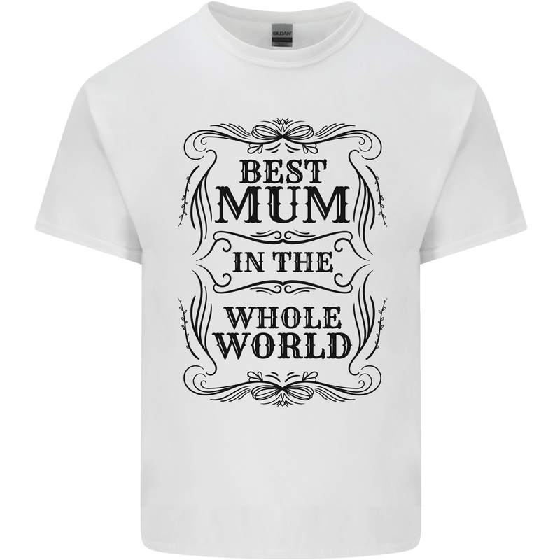 Mothers Day Best Mum in the World Kids T-Shirt Childrens White
