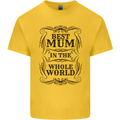 Mothers Day Best Mum in the World Kids T-Shirt Childrens Yellow