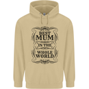 Mothers Day Best Mum in the World Mens 80% Cotton Hoodie Sand