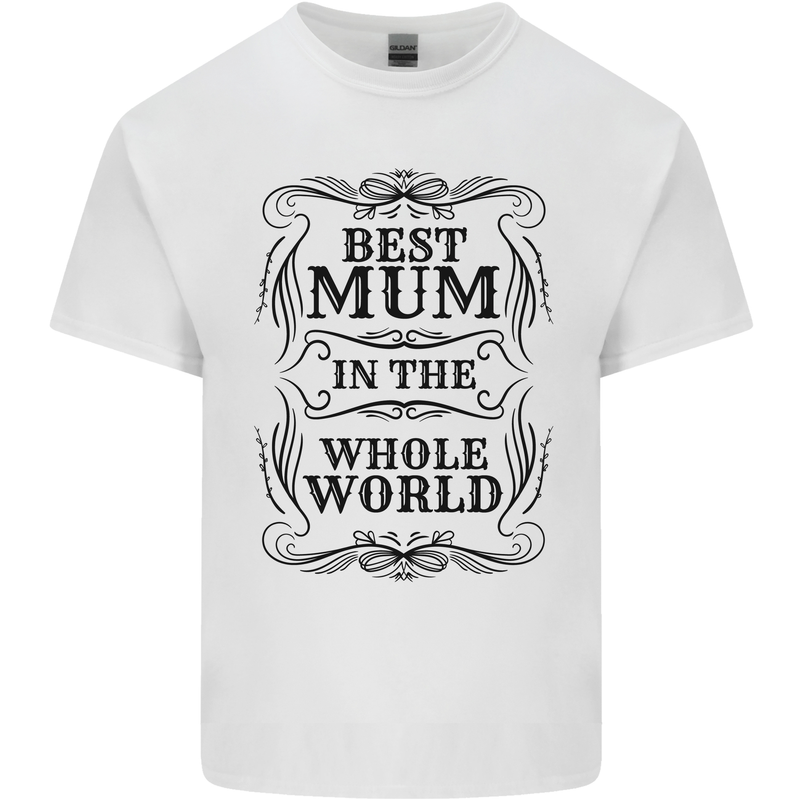 Mothers Day Best Mum in the World Mens Cotton T-Shirt Tee Top White
