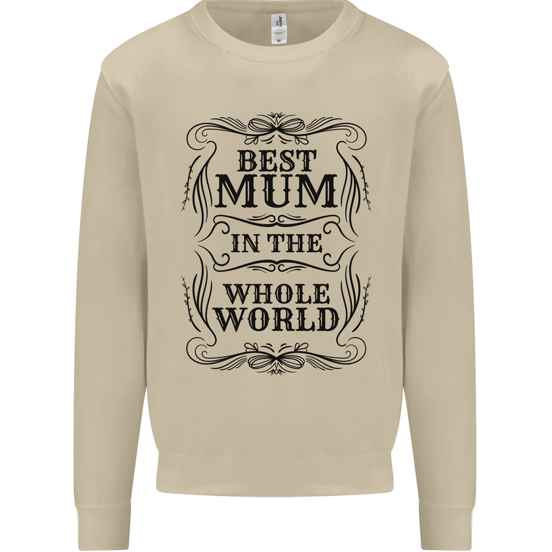Mothers Day Best Mum in the World Mens Sweatshirt Jumper Sand
