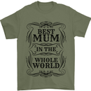 Mothers Day Best Mum in the World Mens T-Shirt 100% Cotton Military Green
