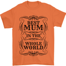 Mothers Day Best Mum in the World Mens T-Shirt 100% Cotton Orange