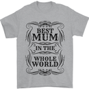 Mothers Day Best Mum in the World Mens T-Shirt 100% Cotton Sports Grey