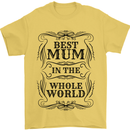 Mothers Day Best Mum in the World Mens T-Shirt 100% Cotton Yellow