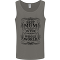 Mothers Day Best Mum in the World Mens Vest Tank Top Charcoal