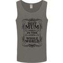 Mothers Day Best Mum in the World Mens Vest Tank Top Charcoal