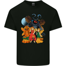 Mothman With Fairies Mens Cotton T-Shirt Tee Top Black