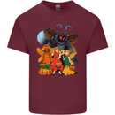 Mothman With Fairies Mens Cotton T-Shirt Tee Top Maroon