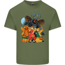 Mothman With Fairies Mens Cotton T-Shirt Tee Top Military Green