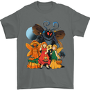 Mothman With Fairies Mens T-Shirt 100% Cotton Charcoal