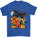 Mothman With Fairies Mens T-Shirt 100% Cotton Royal Blue