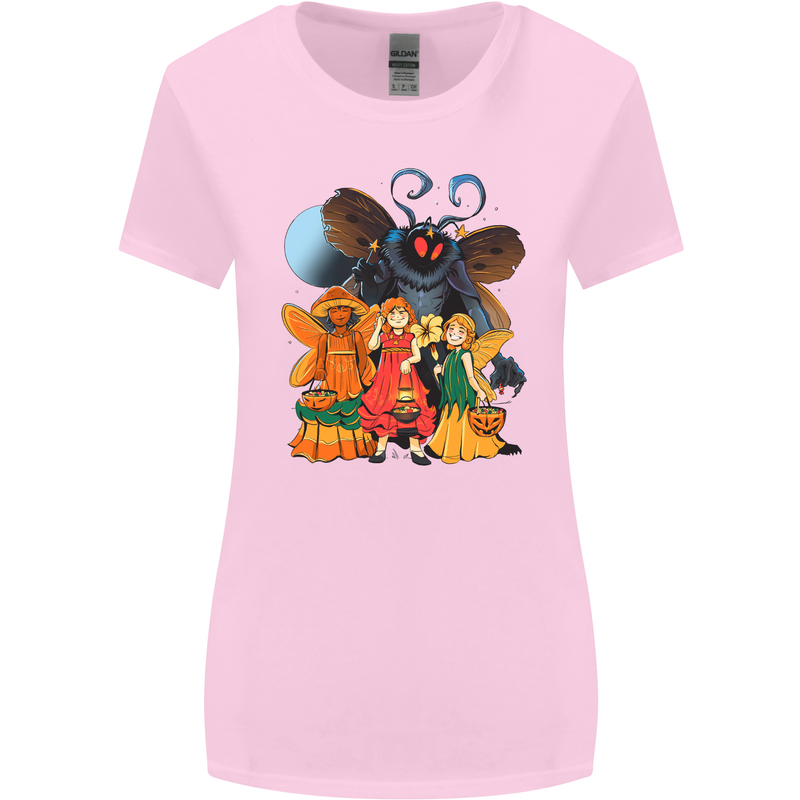 Mothman With Fairies Womens Wider Cut T-Shirt Light Pink