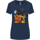 Mothman With Fairies Womens Wider Cut T-Shirt Navy Blue