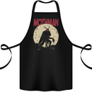 Mothman With Moon Background Cotton Apron 100% Organic Black