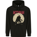 Mothman With Moon Background Mens 80% Cotton Hoodie Black
