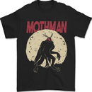 Mothman With Moon Background Mens T-Shirt 100% Cotton Black