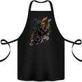 Motocross Art Dirt Bike MotoX Cotton Apron 100% Organic Black