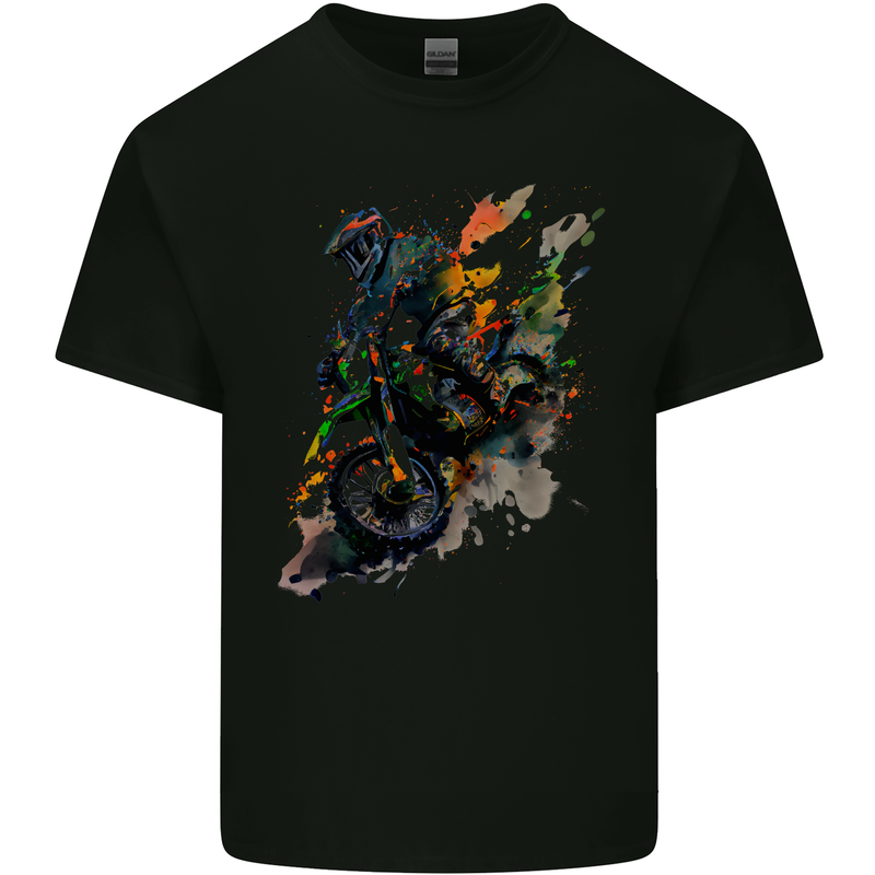Motocross Art Dirt Bike MotoX Kids T-Shirt Childrens Black