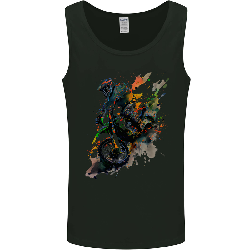 Motocross Art Dirt Bike MotoX Mens Vest Tank Top Black