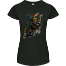 Motocross Art Dirt Bike MotoX Womens Petite Cut T-Shirt Black