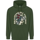 Motocross Christmas Santa MotoX Biker Motorcycle Childrens Kids Hoodie Forest Green
