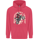 Motocross Christmas Santa MotoX Biker Motorcycle Childrens Kids Hoodie Heliconia