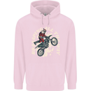 Motocross Christmas Santa MotoX Biker Motorcycle Childrens Kids Hoodie Light Pink