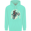 Motocross Christmas Santa MotoX Biker Motorcycle Childrens Kids Hoodie Peppermint
