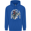 Motocross Christmas Santa MotoX Biker Motorcycle Childrens Kids Hoodie Royal Blue