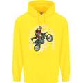 Motocross Christmas Santa MotoX Biker Motorcycle Childrens Kids Hoodie Yellow