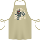 Motocross Christmas Santa MotoX Biker Motorcycle Cotton Apron 100% Organic Khaki