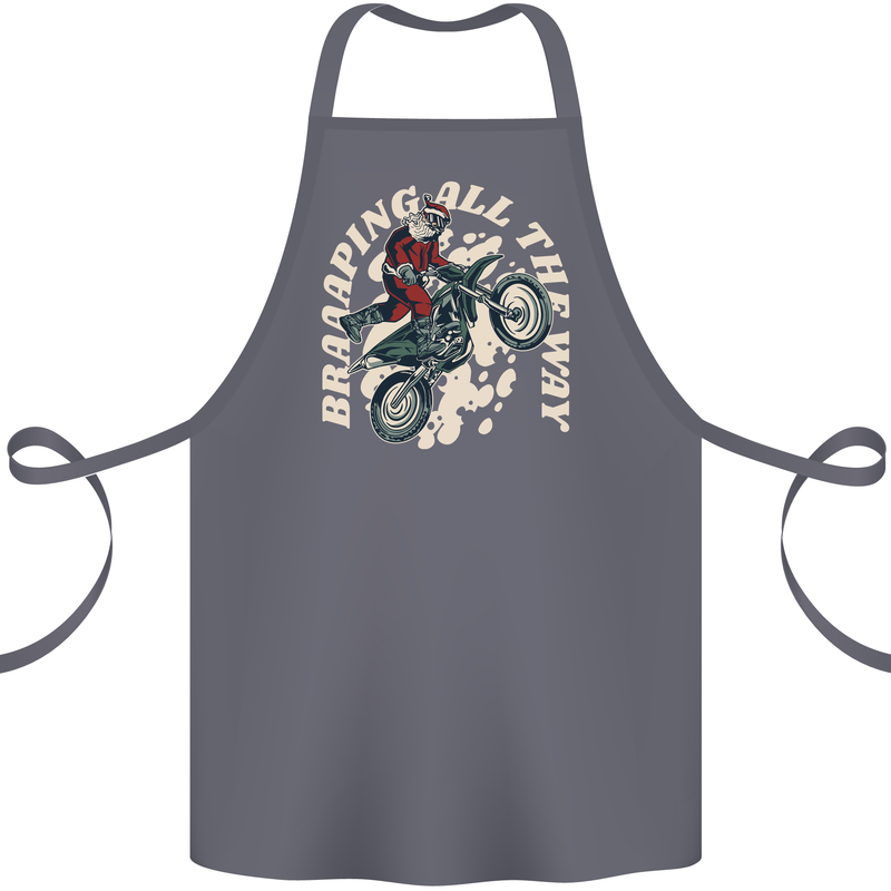 Motocross Christmas Santa MotoX Biker Motorcycle Cotton Apron 100% Organic Steel