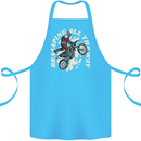 Motocross Christmas Santa MotoX Biker Motorcycle Cotton Apron 100% Organic Turquoise