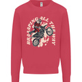 Motocross Christmas Santa MotoX Biker Motorcycle Kids Sweatshirt Jumper Heliconia