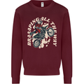 Motocross Christmas Santa MotoX Biker Motorcycle Kids Sweatshirt Jumper Maroon