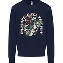 Motocross Christmas Santa MotoX Biker Motorcycle Kids Sweatshirt Jumper Navy Blue