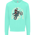 Motocross Christmas Santa MotoX Biker Motorcycle Kids Sweatshirt Jumper Peppermint