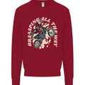 Motocross Christmas Santa MotoX Biker Motorcycle Kids Sweatshirt Jumper Red