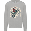 Motocross Christmas Santa MotoX Biker Motorcycle Kids Sweatshirt Jumper Sports Grey