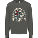 Motocross Christmas Santa MotoX Biker Motorcycle Kids Sweatshirt Jumper Storm Grey