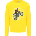 Motocross Christmas Santa MotoX Biker Motorcycle Kids Sweatshirt Jumper Yellow